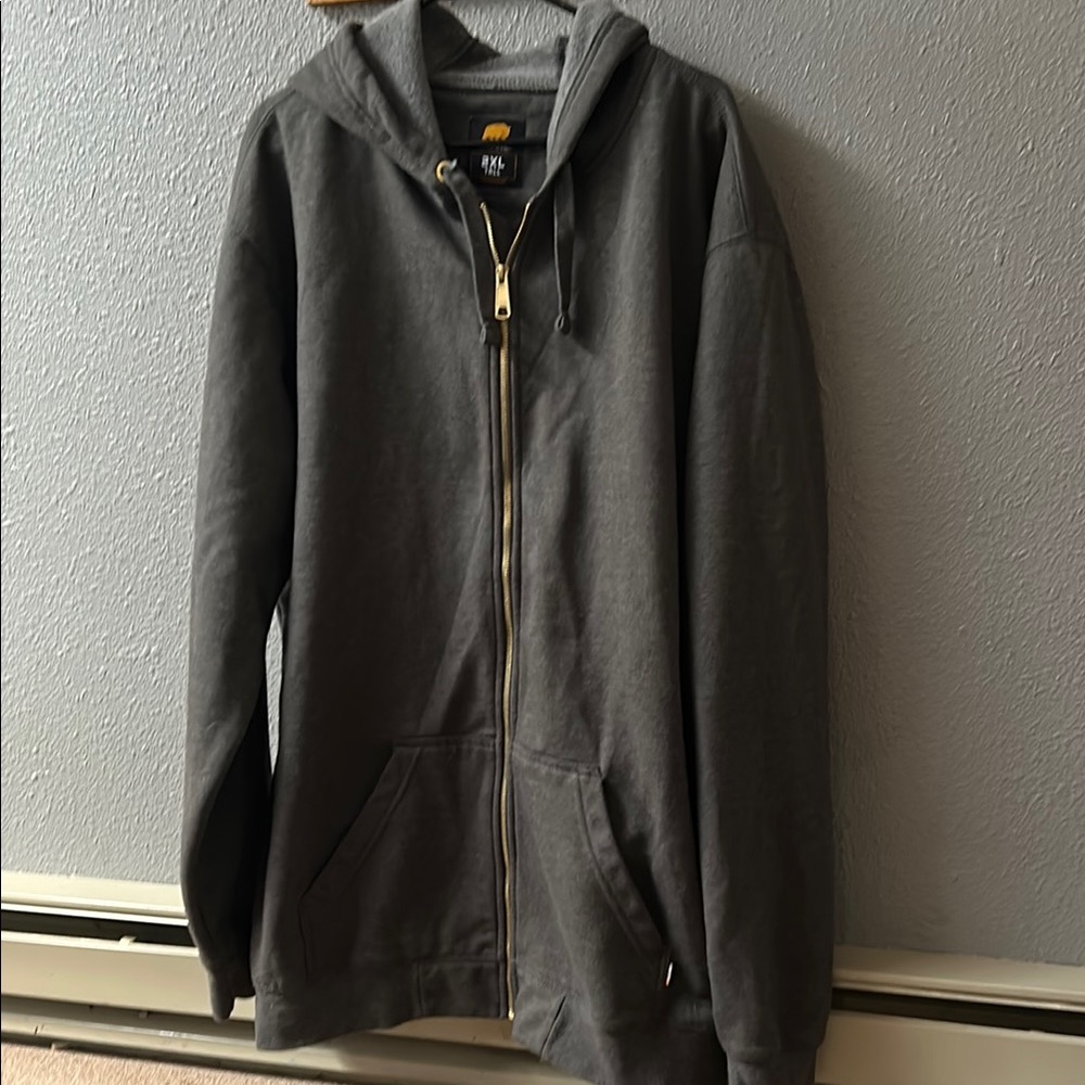 NWOT Berne Men's Gray Zip-Up Hoodie 2XL Tall